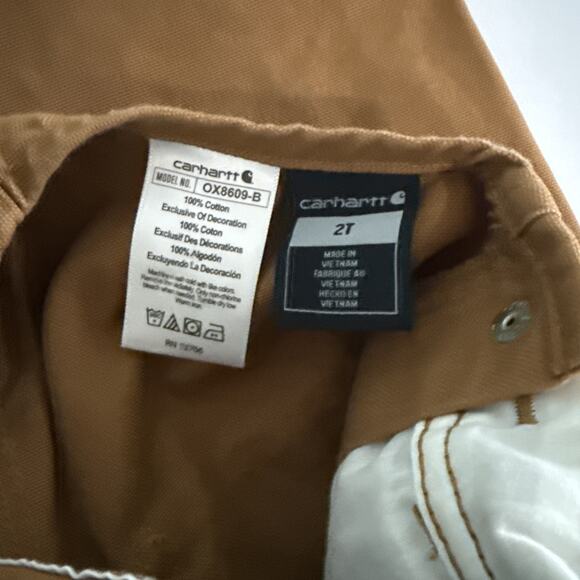 Carhartt Kids Brown Overalls knee Size 2T NWOT - Picture 5 of 5